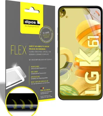 Zdjęcie produktu dla 2x folia ochronna do LG K61, 100% pokrycia ekranu, Dipos Flex