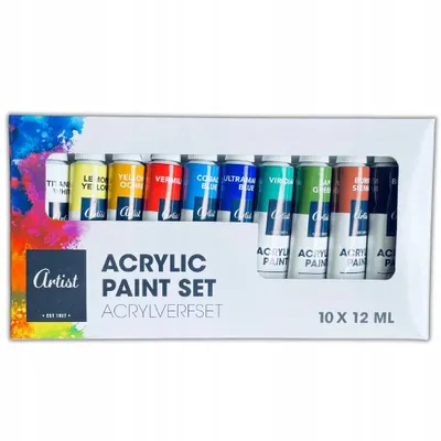 Obrázek produktu pro Akrylová barva 12 ml - 10 různých barev