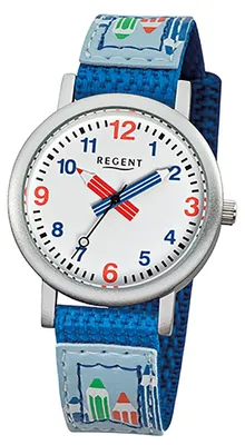 Imagen del producto de Reloj infantil Regent, color azul, diseño elegante, movimiento de cuarzo, reloj analógico, modelo D3URF731