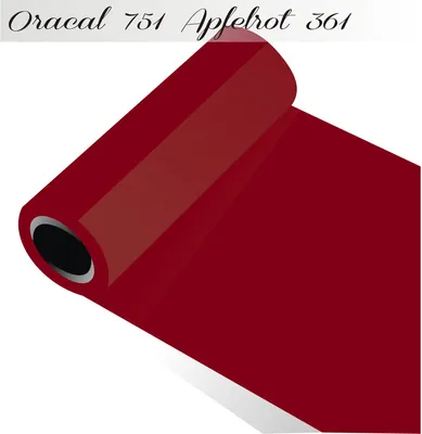 Produktbild von Oracal 751 - Orafol Folie 5m (Laufmeter) freie Farbwahl 118 glänzende Farben - glanz in 4 Größen, 100 cm Folienhöhe apfelrot - 361