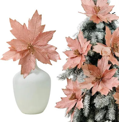 Obrázek produktu pro Růžová poinsettie na trsátko - květy vánočního stromku 29 cm
