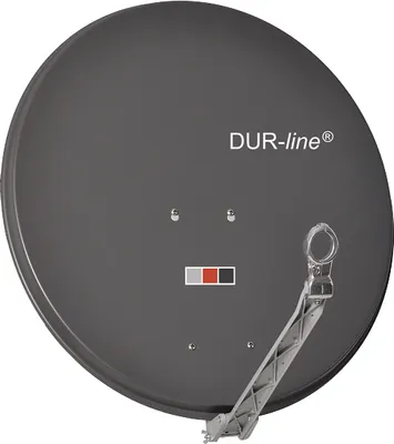 Produktbild von DUR-line Select 75/80 Satellitenschüssel Komplettset 2 Teilnehmer – Sat Anlage 80 cm hellgrau mit +Ultra Twin LNB, 0,1 dB, LTE-Filter