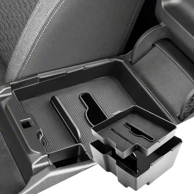 Image de Boîte de rangement pour console centrale, compatible avec le Ford Ranger T9 de 2023 à 2026, en ABS, à deux niveaux
