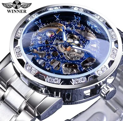 Image de Montre Homme Winner BE-14435 - Argenté / Bleu KP14435