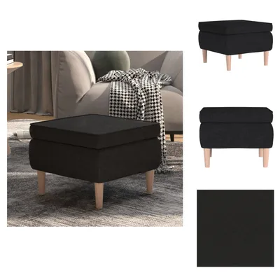 Produktbild von vidaXL Hocker mit Holzbeinen Schwarz Stoff - Klappstühle & Hocker