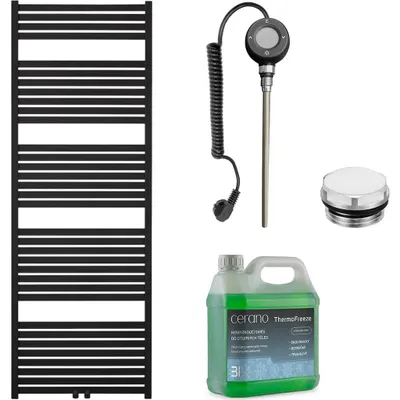 Immagine prodotto di Set di radiatori elettrici da bagno Vincenzo - WIFI - 600W - nero opaco - 1700x600 mm