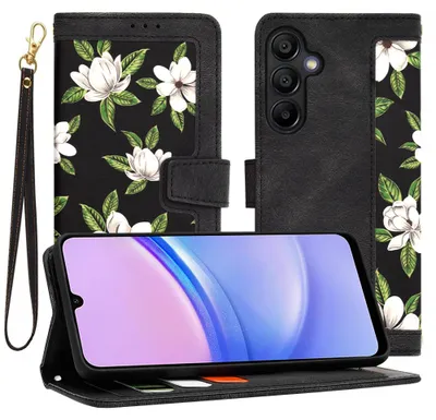 Produktbild von Techsuit FlipCraft Book Wallet Klapphülle mit Kabel für Samsung Galaxy A15 4G/5G - Flowers of the Dawn
