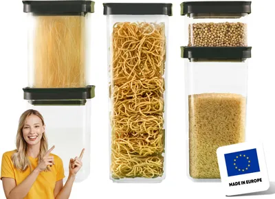 Produktbild von uandu Vorratsdosen mit Deckel Luftdicht - 5er Vorratsbehälter Set | Aufbewahrungsbox Küche Aufbewahrung & Organisation | BPA Frei | Küchen Organizer | Vorratsdosen für alle trockenen Lebensmittel