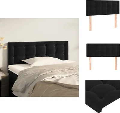 Image de vidaXL Tête de lit Noir 80x5x78/88 cm Velours - Tête & Pieds de lit