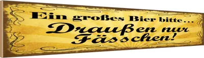 Produktbild von vianmo Holzschild 10x46 cm Ein großes Bier bitte