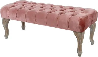 Produktbild von Casa Padrino Barockstil Sitzbank Rosa / Antik Braun 100 x 40 x H. 42 cm - Barockmöbel