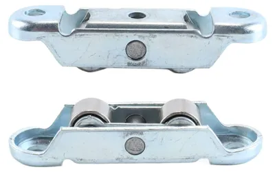 Schiebetürrollen 8 Stück, Metall, 65x16x15 mm, mit Schraube