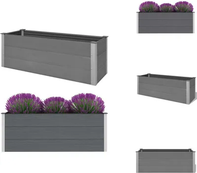 Obrázek produktu pro vidaXL Vyvýšený zahradní záhon WPC 150 x 50 x 54 cm šedý - Květináče a květináče
