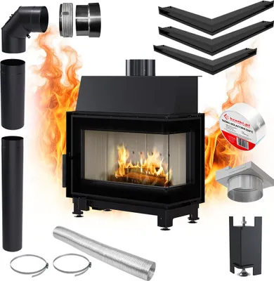 Immagine prodotto di KRATKI SIMPLE inserto per camino ad aria destra 6kW Eco Recuperation SET