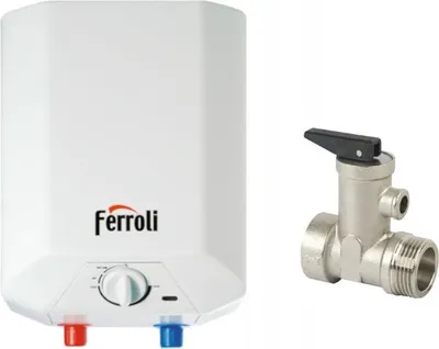 Zdjęcie produktu dla Ferroli | Elektryczny podgrzewacz wody – 10 l – odporny na ciśnienie – kompaktowa konstrukcja – 24 x 44 x 24 cm