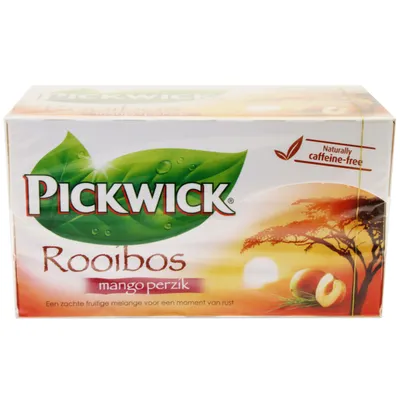 Zdjęcie produktu dla Herbata Pickwick Rooibos z mango i brzoskwinią, 20 torebek