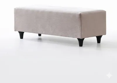Obrázok produktu pre Hanah Home, kvalitný taburet, biela farba, 120 cm, 100% polyester, nosnosť 80 kg