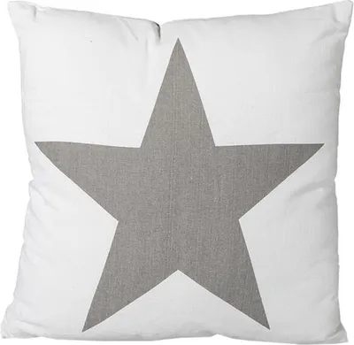 Produktbild von Kissen Baumwolle 100% creme mit grauem Stern 40x40cm ca 350gr Füllung