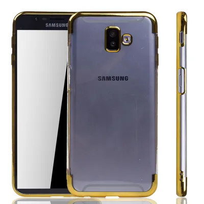 Zdjęcie produktu dla Etui na telefon Samsung Galaxy J6+ Plus Gold - Clear - silikonowe etui z TPU w kolorze przezroczystego złota