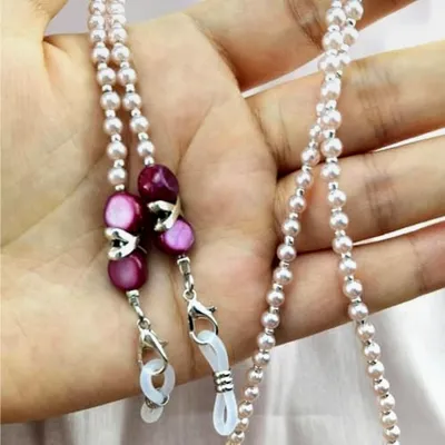 Produktbild von Brillenkette für Damen, Perlen Brillenkette, bunte Brillenbänder für Lesebrillen und Sonnenbrillen