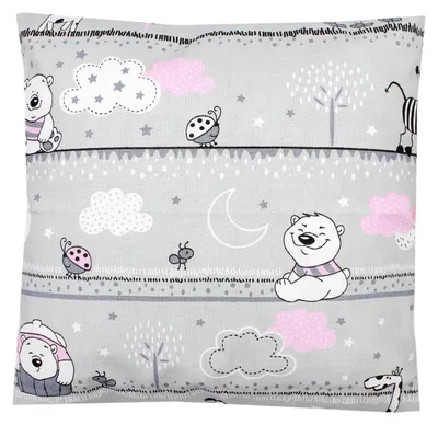 Produktbild von TupTam Kinder Kissenbezug Kissenhülle Dekorativ Gemustert, Farbe: Bärchen Rosa, Größe: 80 x 80 cm