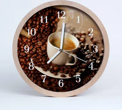 Produktbild von Holzuhr 20fi cm wanduhr - Tasse Kaffee