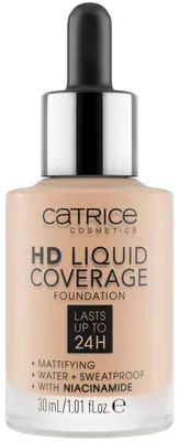 Obrázek produktu pro CATRICE HD Liquid Coverage, Lahvička s kapátkem, Tekutina, Univerzální, Zmatňující, Všechny odstíny pleti, Béžová