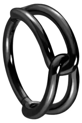Produktbild von Ohrpiercing, Nasenpiercing, Septum Piercing Chirurgenstahl Segmentring Clicker KNOTEN Schwarz Innendurchmesser: 10 mm