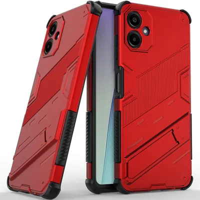 Produktbild von Armor Hülle für Samsung Galaxy A06 5G/4G Hybrid PC TPU Bumper Stoßfestes Schutzhülle mit Standfunktion Rot