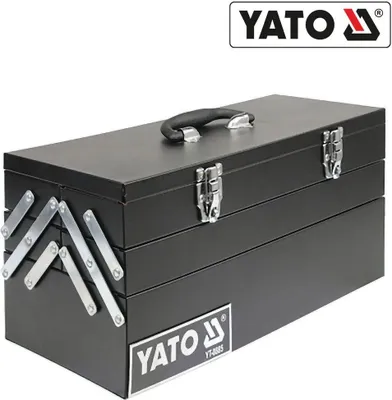 Produktbild von YATO YT-0885 Werkzeugkiste Werkzeugkoffer Werkzeugkasten Werkzeug Metall 460x200x225mm