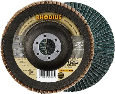 Image de Rhodius Disque abrasif LSZ F 125x22,23mm Granulométrie 40 Acier inoxydable Topline - 205508