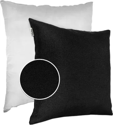 Produktbild von Dekokissen 60x60cm Kissenhülle mit Füllung Kissenbezug mit Reißverschluss Tizi Leinen-Optik Uni Schwarz