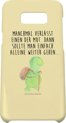 Produktbild von Mr. & Mrs. Panda Samsung Galaxy S8 plus Handyhülle  Schildkröte Wanderer - Gelb Pastell - Geschenk, Motivationssprüche, Handycover, Handy, Cover, Schildkröten, Rucksack