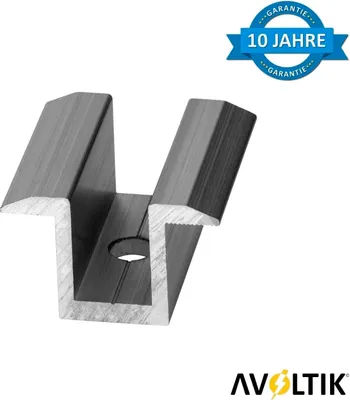 Produktbild von 20x Photovoltaik ALU Mittelklemme Solarmodul Solarpaneele bis 40mm Solar Klemme silber
