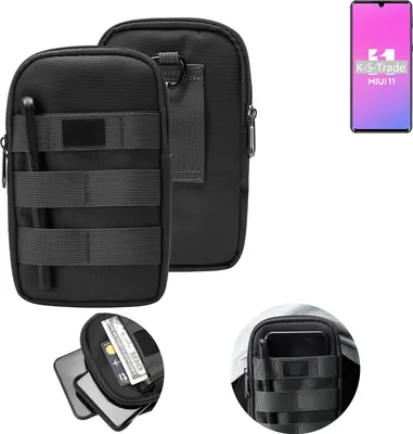 Produktbild von K-S-Trade Holster Gürtel Tasche kompatibel mit Xiaomi Mi Note 10 Lite Handy Tasche Schutz Hülle dunkel-grau viele Fächer, 1x