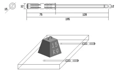 Produktbild von Tablarträger Regalbodenträger Regalhalter Bodenträger Regalträger Regaldübel  Ø12x120mm (195mm)