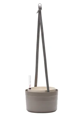 Image de PLASTIA s.r.o. Pot suspendu à arrosage automatique (jardinière) Berberis 30 cm, taupe et ivoire