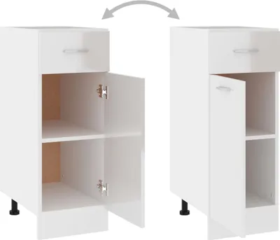 Produktbild von vidaXL Schubunterschrank Hochglanz-Weiß 30x46x81,5 cm Holzwerkstoff