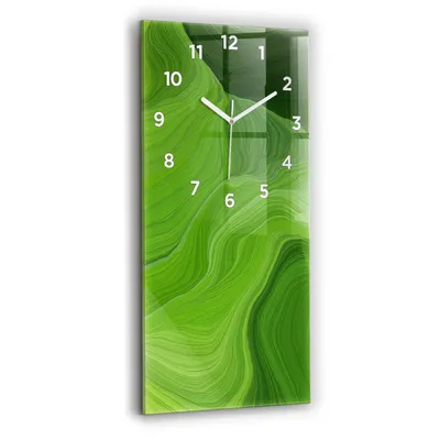 Produktbild von Wallfluent Wanduhr – Stilles Quarzuhrwerk - Uhr Dekoration Wohnzimmer Schlafzimmer Küche - Zifferblatt - weiße Zeiger - 30x60 cm - Moderne Wellen