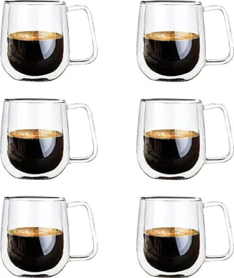 Produktbild von doppelwandige Becher 250 ml, klares Borosilikatglas, für Tee/Kaffee/Latte/Cappuccino/Espresso/Bier