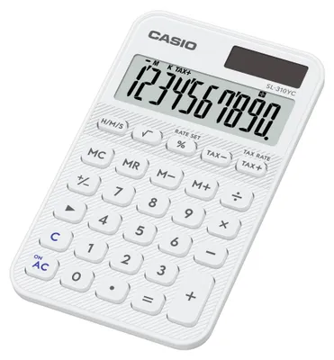 Obrázek produktu pro Casio SL-310YC, Kapsa, Jednoduchá kalkulačka, 10 číslice/číslic, Baterie / Solár, Bílá