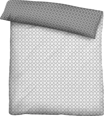 Produktbild von biberna 0636045 Mako-Satin Bettwäsche GRAFIK - MIX & MATCH color: sturmgrau, size: 1x 155x220 cm + 1x 80x80 cm