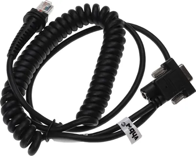 Produktbild von vhbw Datenkabel RJ45 Stecker auf RS232 Buchse kompatibel mit Datalogic Skylight DLL 5510-M Barcodescanner - Spiral Kabel, 3 m Schwarz
