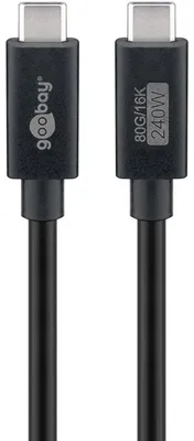 Produktbild von USB-C-Kabel , USB4 Version 2.0, 1,2 m, schwarz