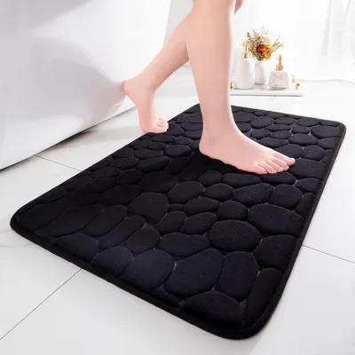 Productafbeelding van Badmat van traagschuim, absorberend, antislip, 43x61 cm, zwart