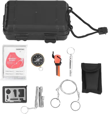 Produktbild von Tool Kit Survival Equipment, 7-teiliges Notfallset, Leichtgewicht, Für Camping, Wandern, Jagen