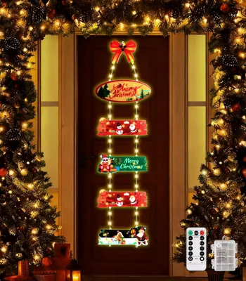 Productafbeelding van Kerstlichtsnoer, 120 leds, kerstkrans, lichtdecoratie, werkt op batterijen, 8 modi, waterdicht
