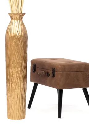 Produktbild von Leewadee Hohe Bodenvase 85 cm aus Mangoholz in gold