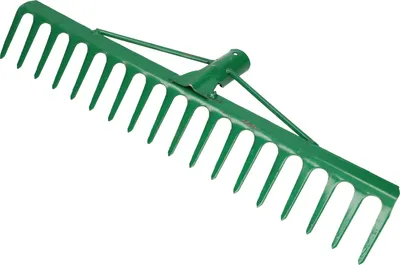 Produktbild von KOTARBAU® Laubrechen 47,5 cm Metall Rechen für Gras & Laub ohne Holzstiel Gartenrechen Rasenrechen mit 18 Zinken Metall Grün