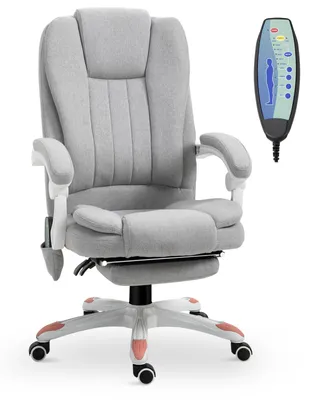 Productafbeelding van Massagestoel, bureaustoel, gamestoel, polyester, schuim, nylon, grijs, 66 x 63 x 107-115 cm